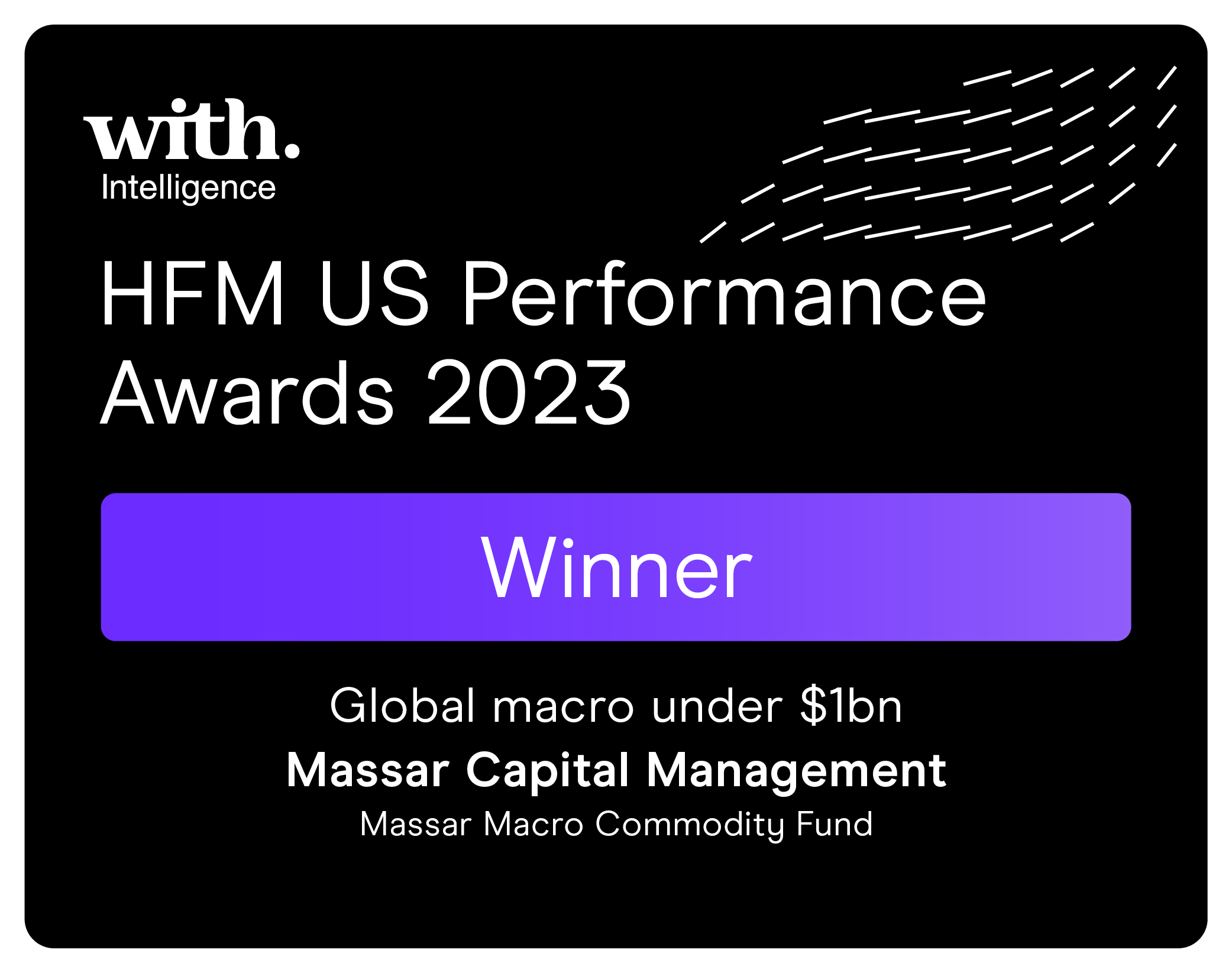 HFM US Performance Awards winner badge for Massar Capital Management